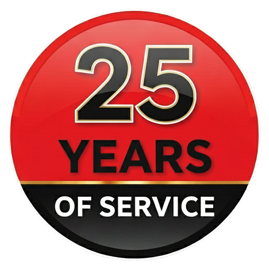 25-years-of-service 25 years of plumbing service badge