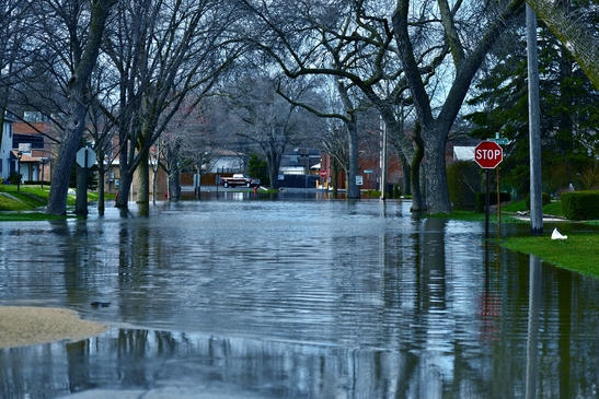 deep flood water