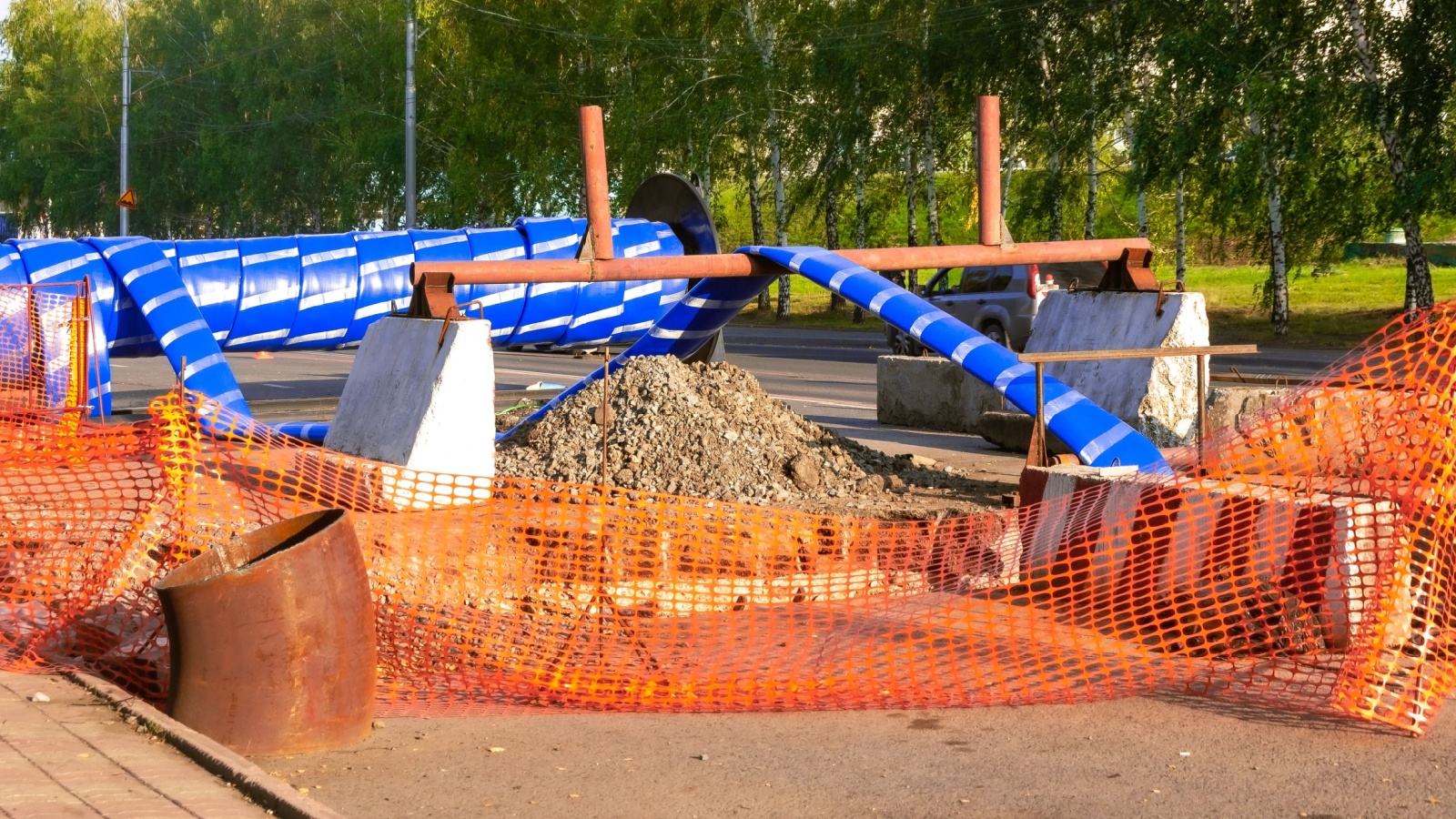 Trenchless pipe relining for a main sewer leak for a city by Accurate Leak & Line.