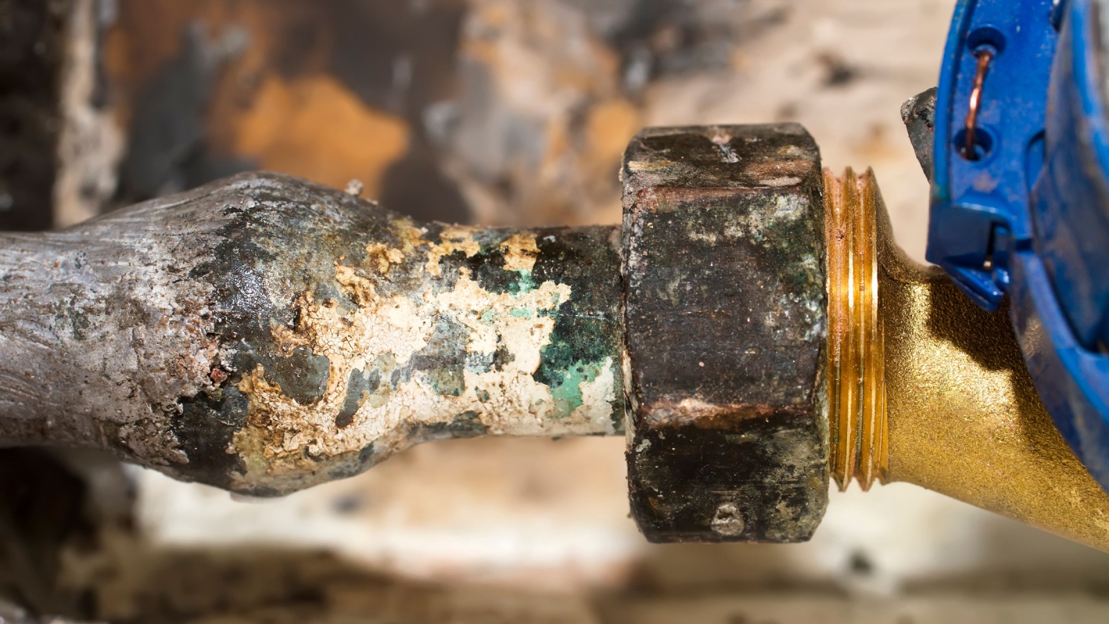 Corroded lead pipe being replaced in Texas by Accurate Leak & Line.