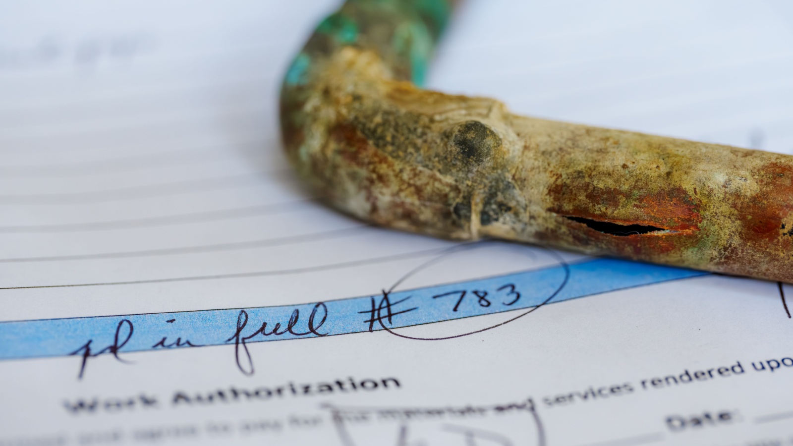Home insurance claim after a pipe busted in Texas.